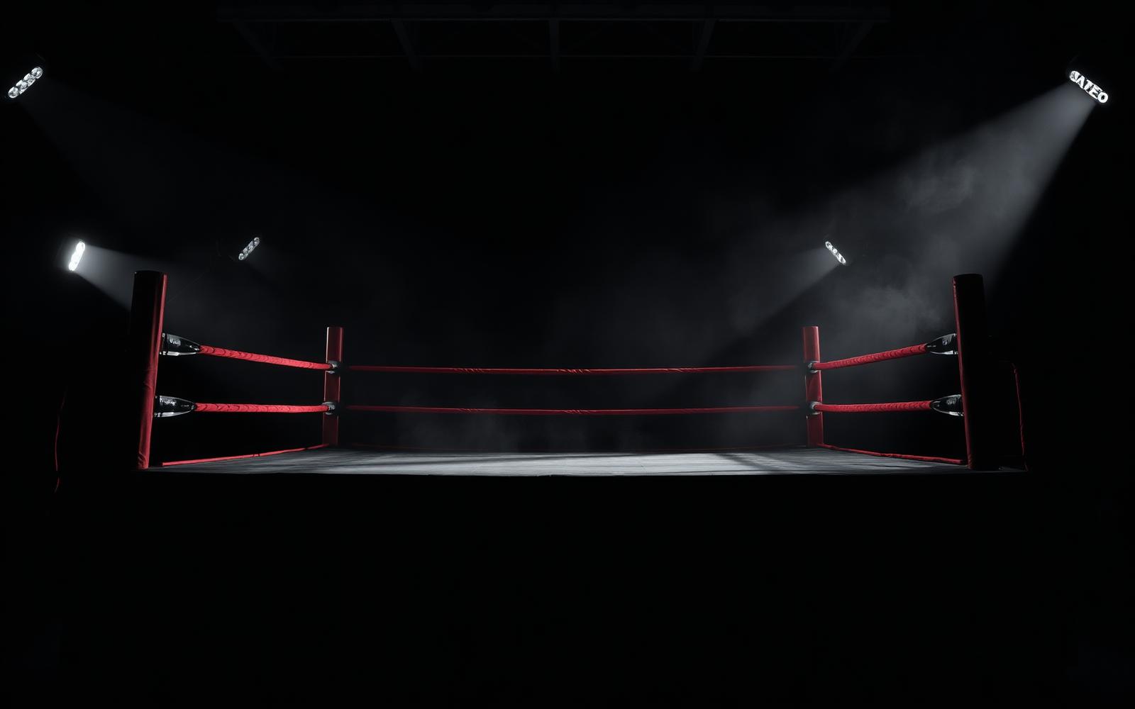 Ring de boxe éclairé